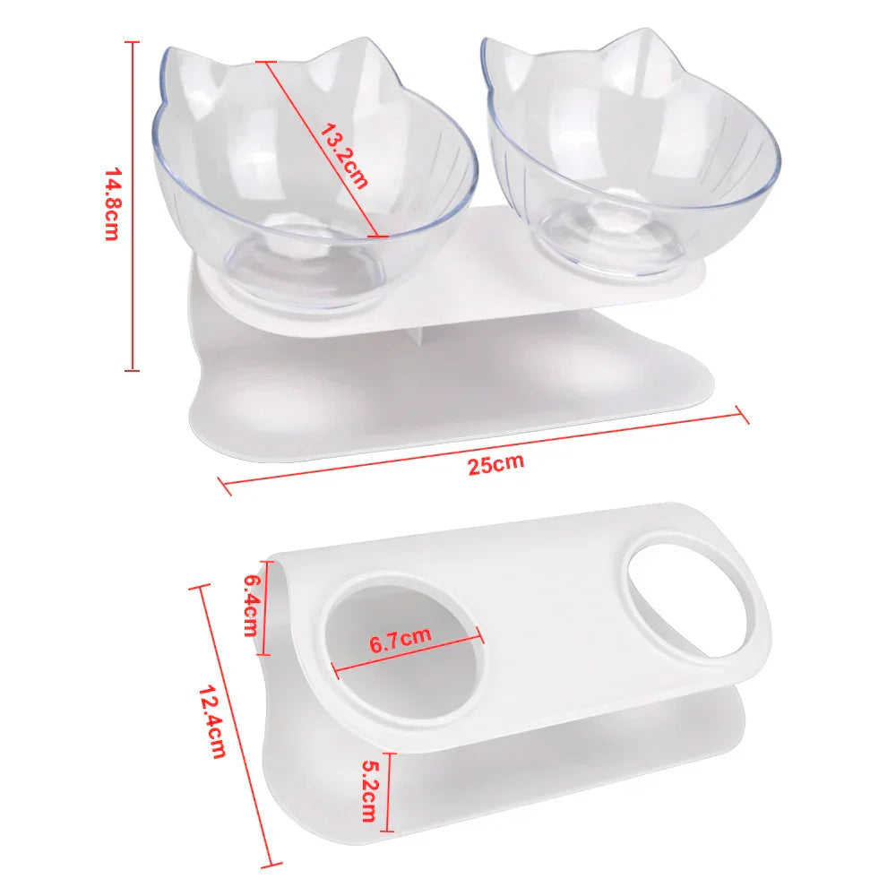Ergonomic Double Pet Bowl Set – Non-Slip, Raised Stand for Dogs & Cats