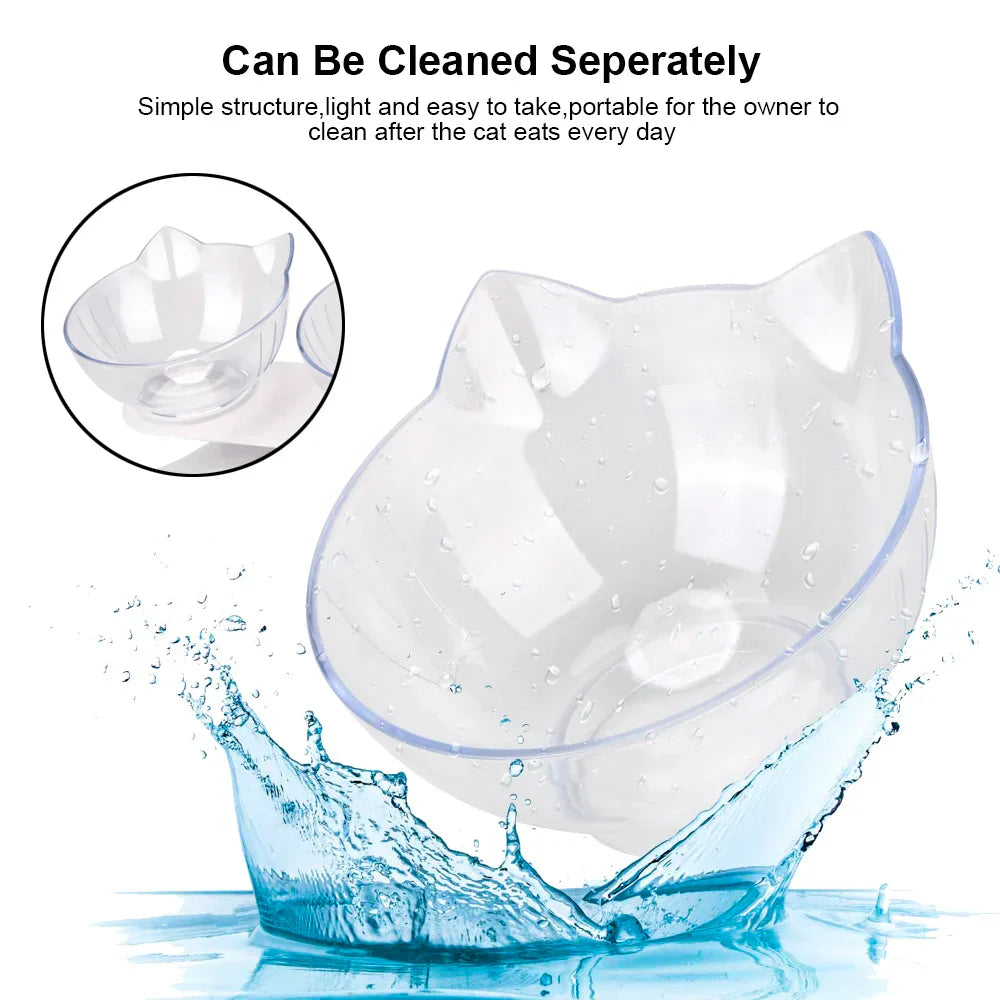 Ergonomic Double Pet Bowl Set – Non-Slip, Raised Stand for Dogs & Cats