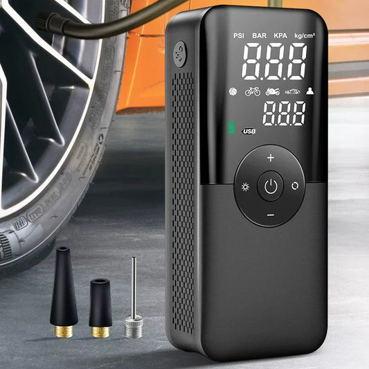 Rechargeable Tire Inflator – Digital Cordless Air Pump for Cars & Bikes