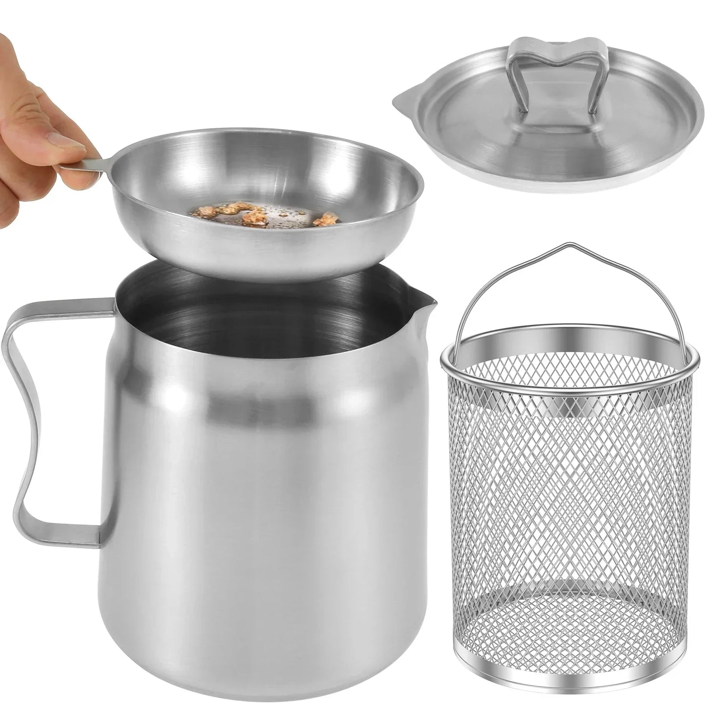 Oil Filter Fry Basket & Storage Pot